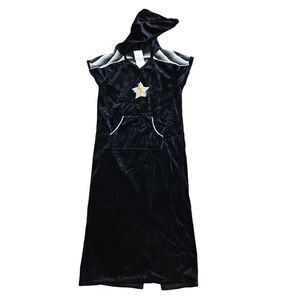 Vtg Looney Lunes Tweety Bird Velvet Dress Girls 6/6x Black Hooded 1998 90s Sport